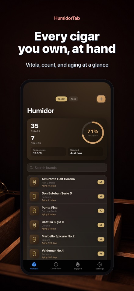 HumidorTab: Cigar Shelf Log