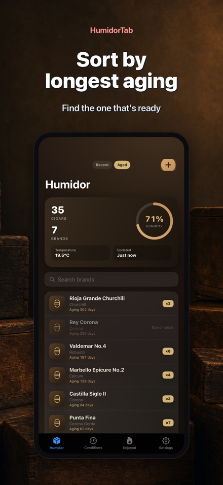 HumidorTab: Cigar Shelf Log 6