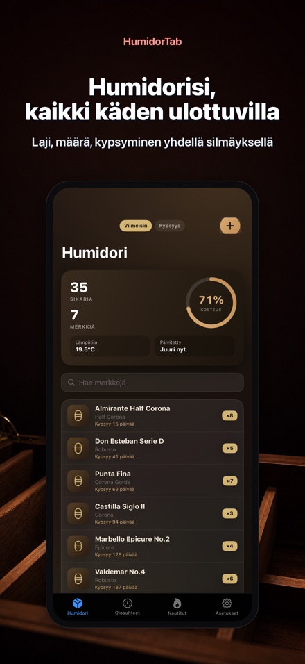 HumidorTab: Cigar Shelf Log