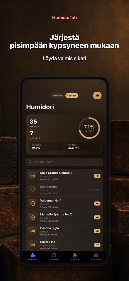 HumidorTab: Cigar Shelf Log 6