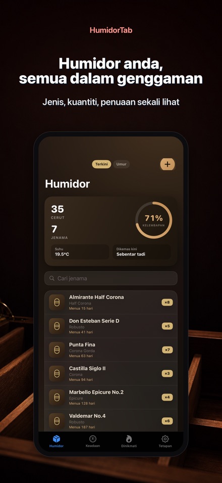 HumidorTab: Cigar Shelf Log