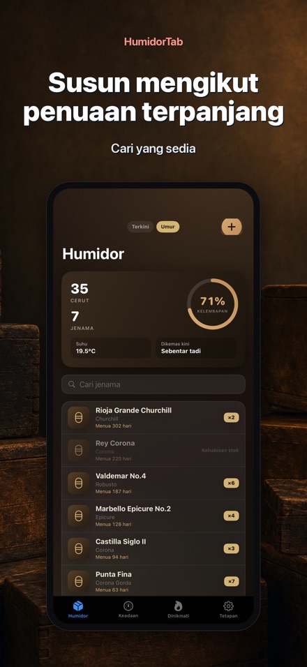 HumidorTab: Cigar Shelf Log 6