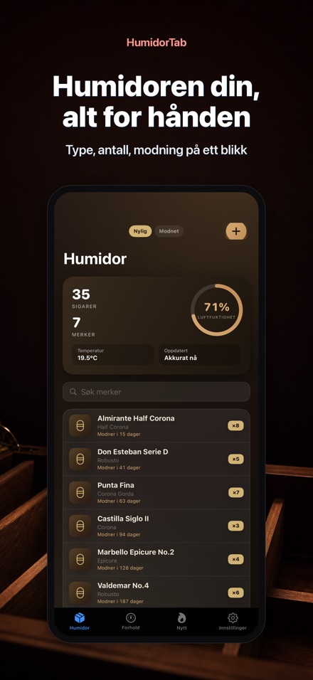 HumidorTab: Cigar Shelf Log