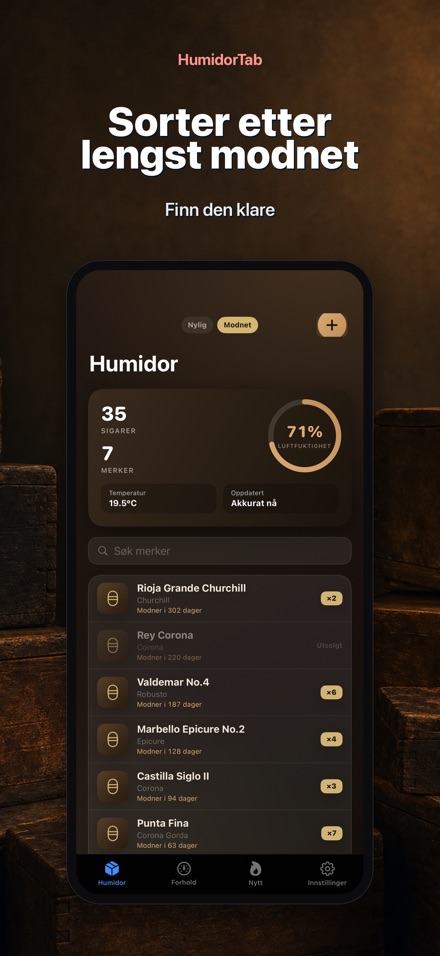 HumidorTab: Cigar Shelf Log 6