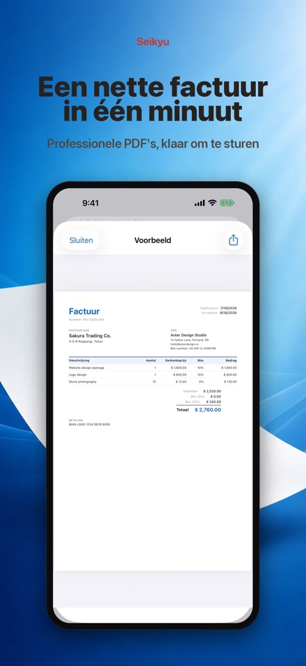 Seikyu: Factuur & Offerte