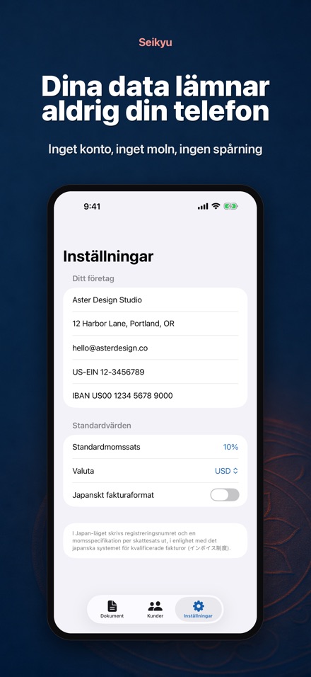 Seikyu: Faktura & Offert 9