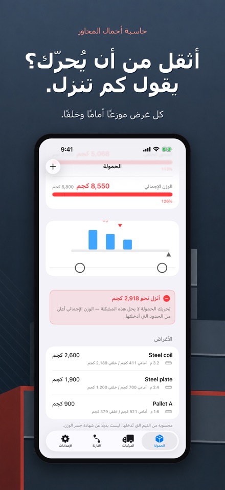حاسبة أحمال المحاور 5