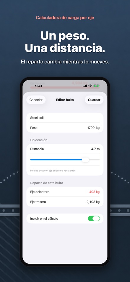 Calculadora de carga por eje 4