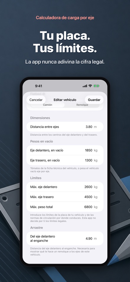 Calculadora de carga por eje 8