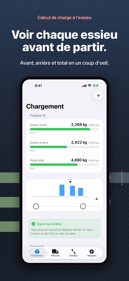 Calcul de charge à l'essieu 2