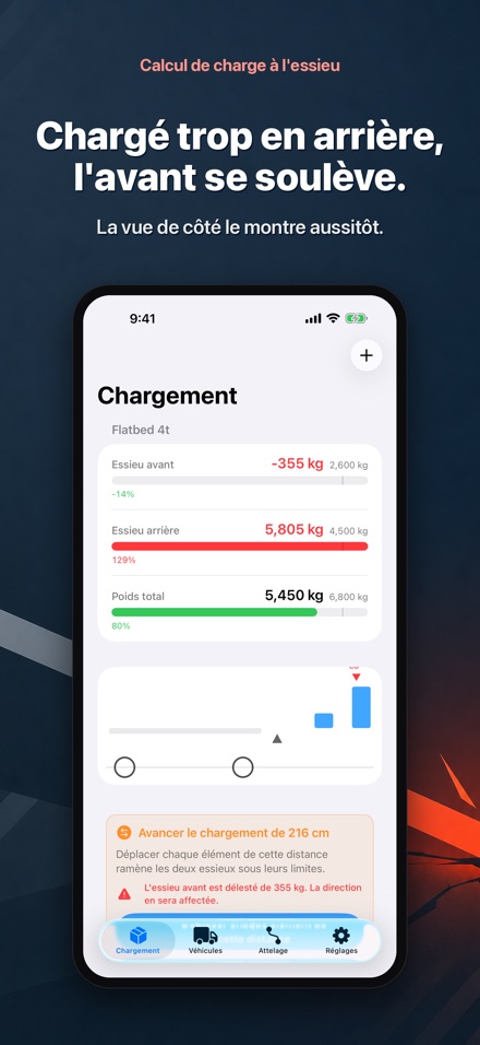 Calcul de charge à l'essieu 3