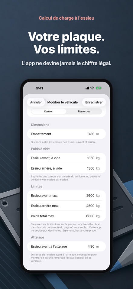 Calcul de charge à l'essieu 8