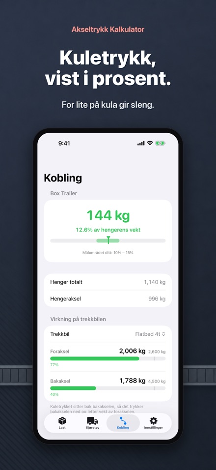 Akseltrykk Kalkulator 6