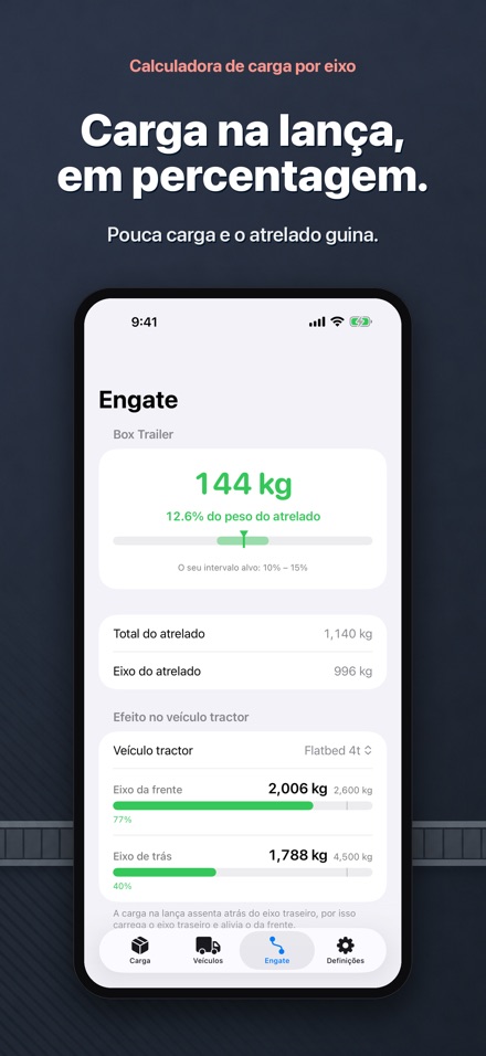 Calculadora de carga por eixo 6