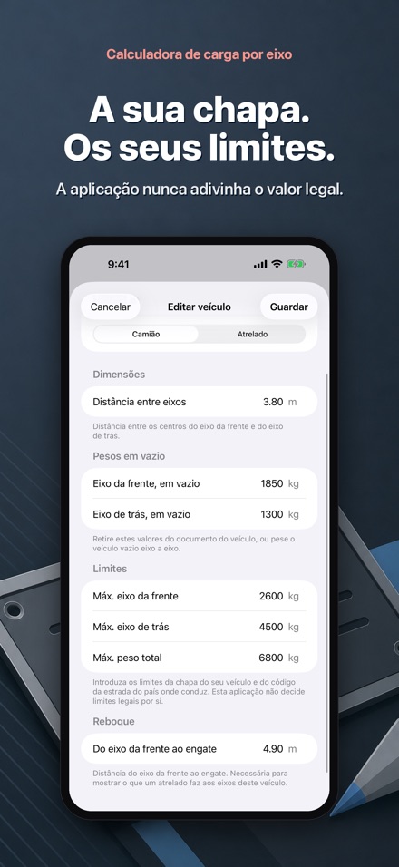Calculadora de carga por eixo 8