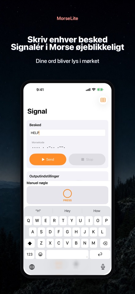 MorseLite: Flash og Signal