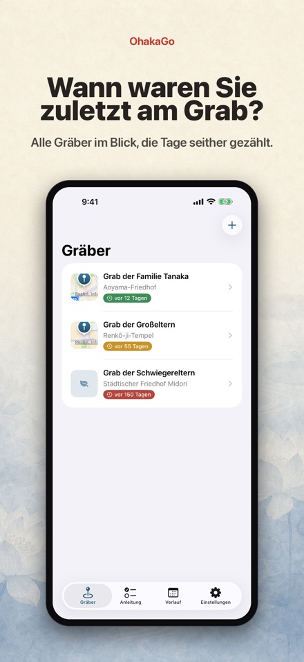 OhakaGo: Grabbesuch-Helfer