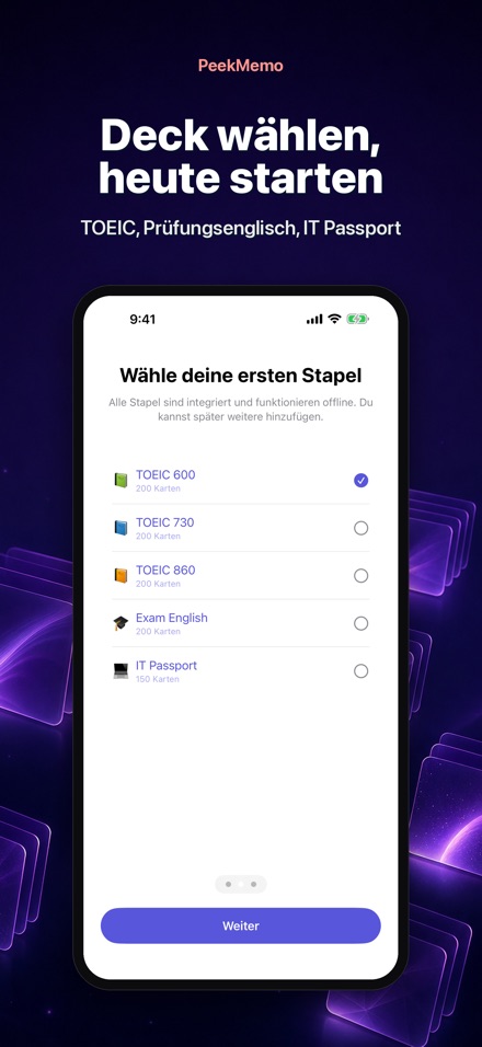 PeekMemo: Karteikarten 9