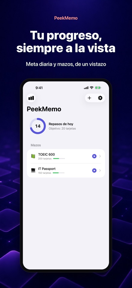 PeekMemo: Memoriza sin abrir 4