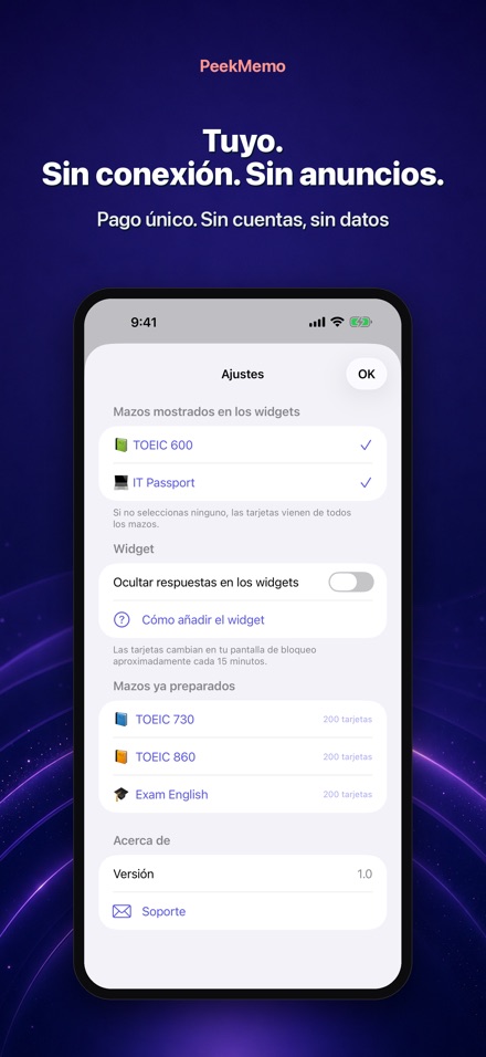 PeekMemo: Memoriza sin abrir 10