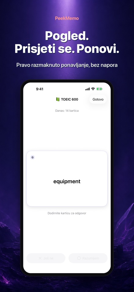 PeekMemo: kartice za učenje 2