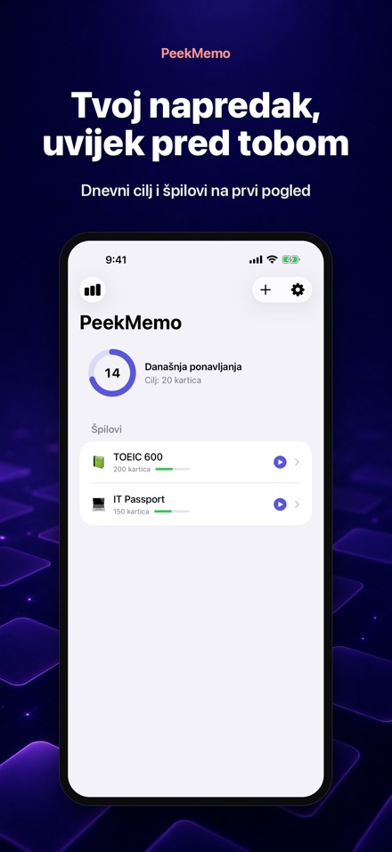 PeekMemo: kartice za učenje 4