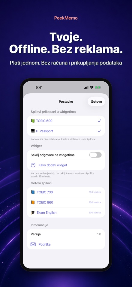 PeekMemo: kartice za učenje 10
