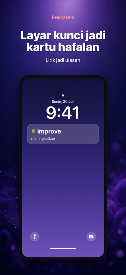 PeekMemo: Kartu Layar Kunci