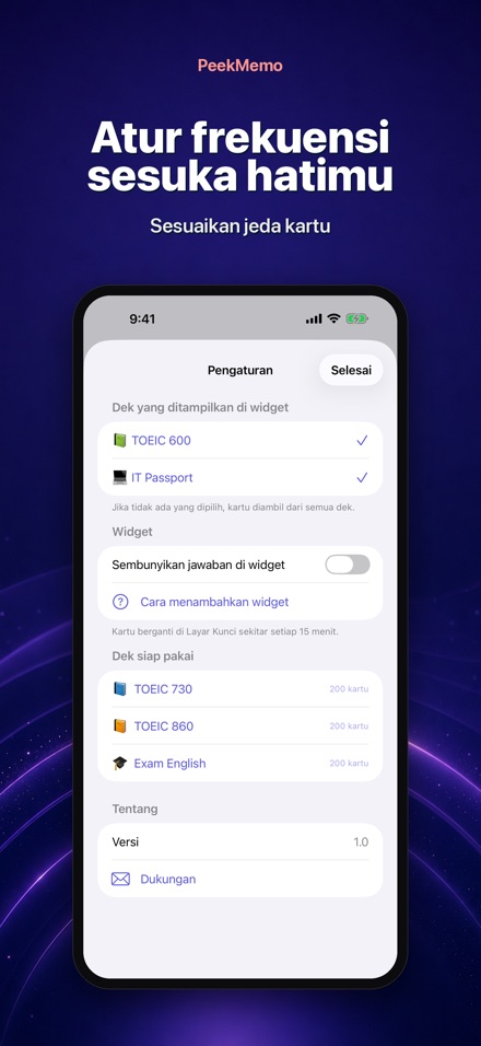 PeekMemo: Kartu Layar Kunci 10