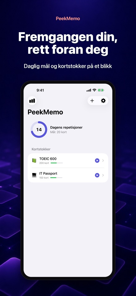 PeekMemo: Gloser på skjermen 4