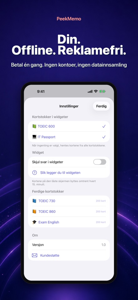 PeekMemo: Gloser på skjermen 10