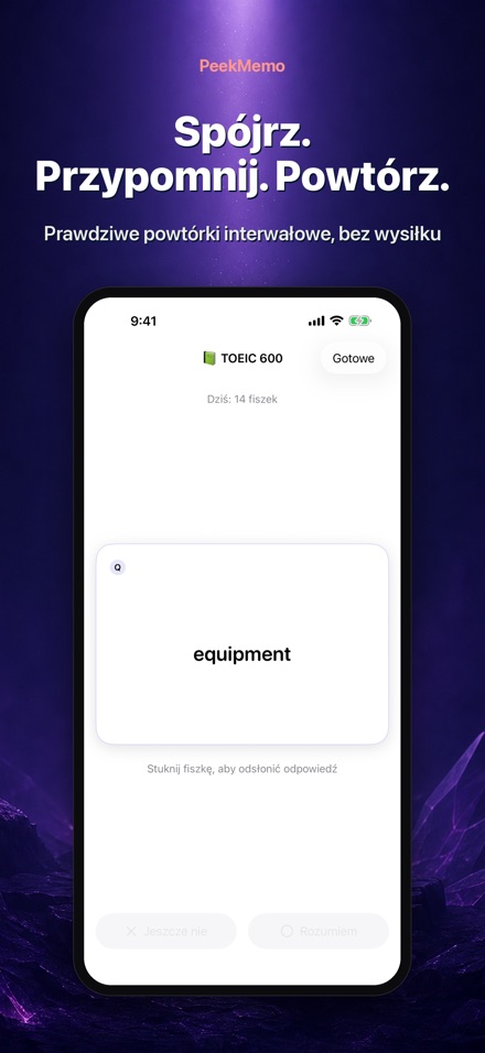 PeekMemo: fiszki na ekranie 2