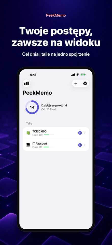 PeekMemo: fiszki na ekranie 4