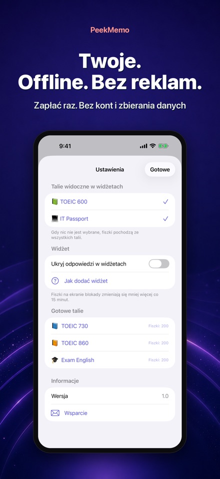PeekMemo: fiszki na ekranie 10