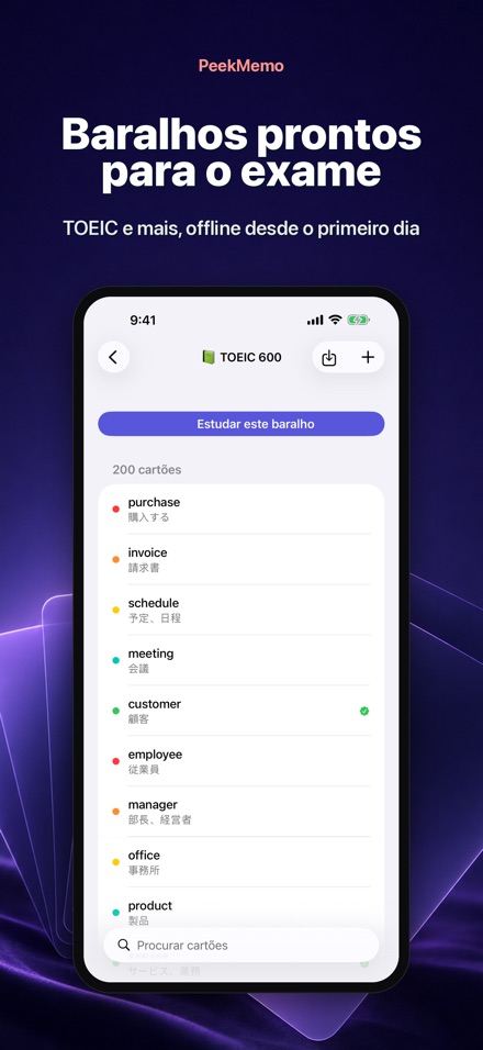 PeekMemo: Cartões de estudo 5