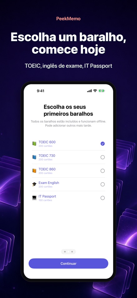 PeekMemo: Cartões de estudo 9