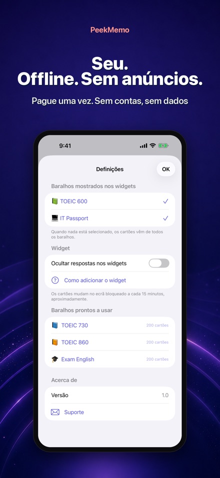 PeekMemo: Cartões de estudo 10
