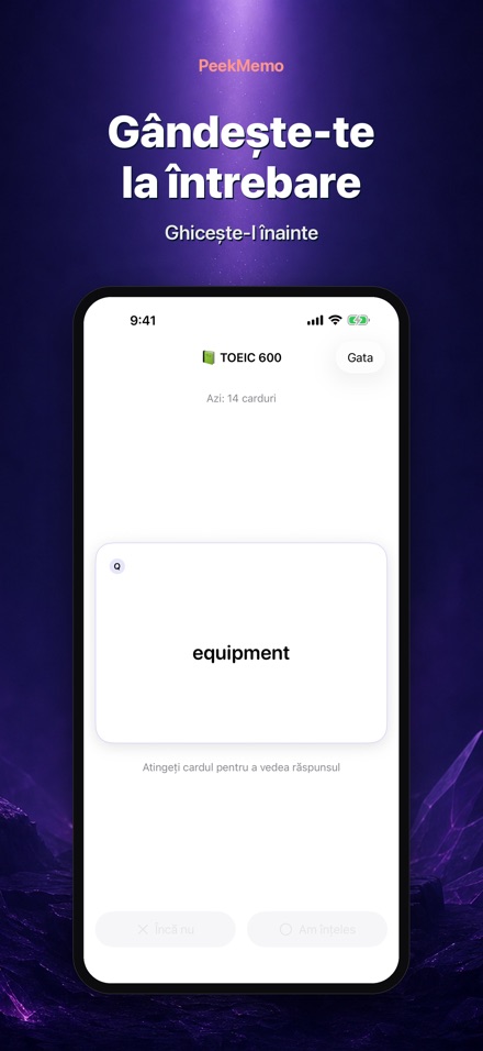 PeekMemo: Carduri de studiu 2