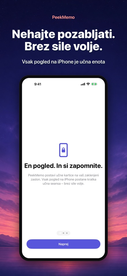 PeekMemo: kartice na zaslonu 8
