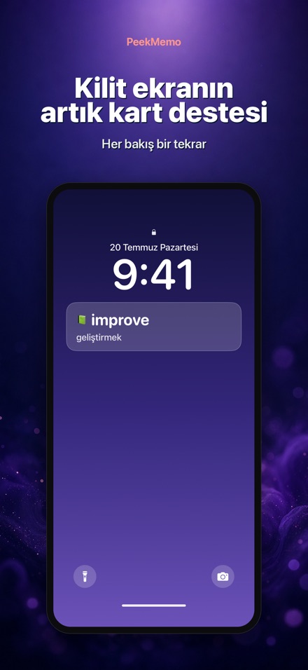 PeekMemo: Kilit Ekranı Kartı