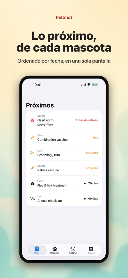 PetShot: Recordatorio Vacuna