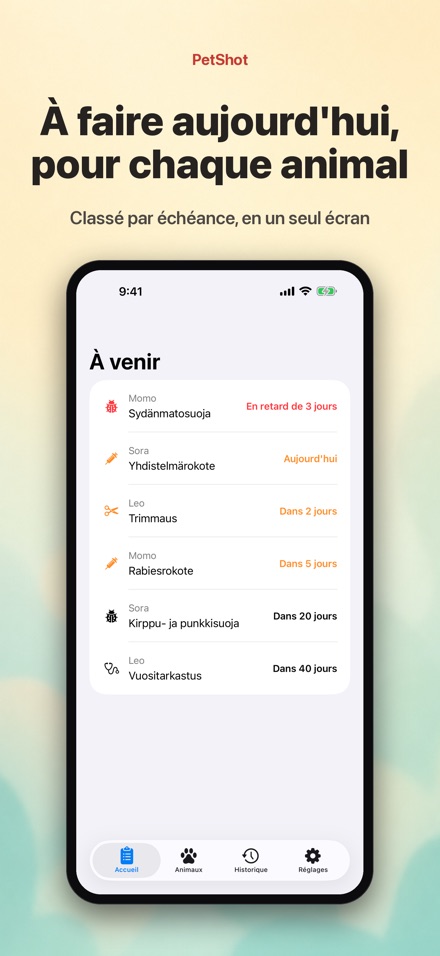 PetShot : Rappel Vaccin Animal