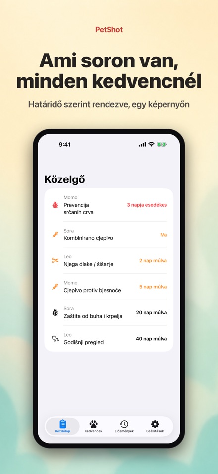 PetShot: Oltás Emlékeztető