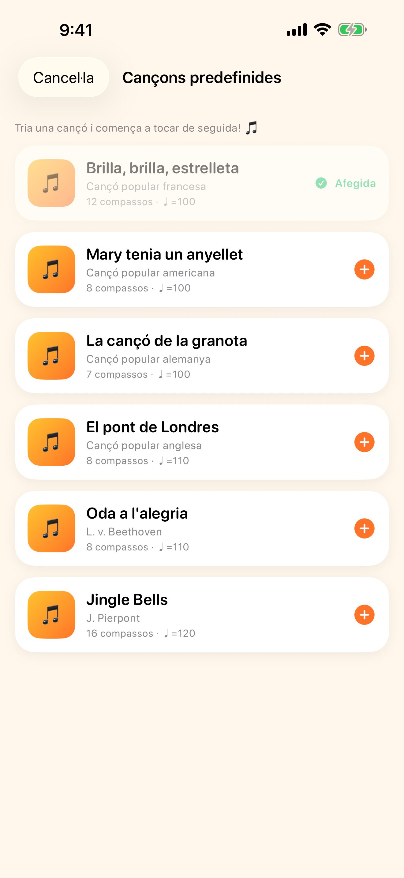 Comença ara mateix amb cançons incloses
