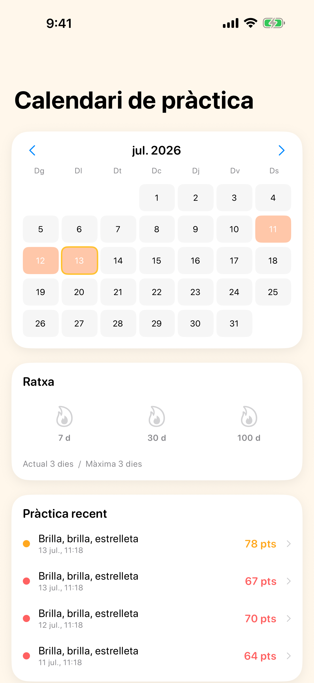 Mira el teu progrés