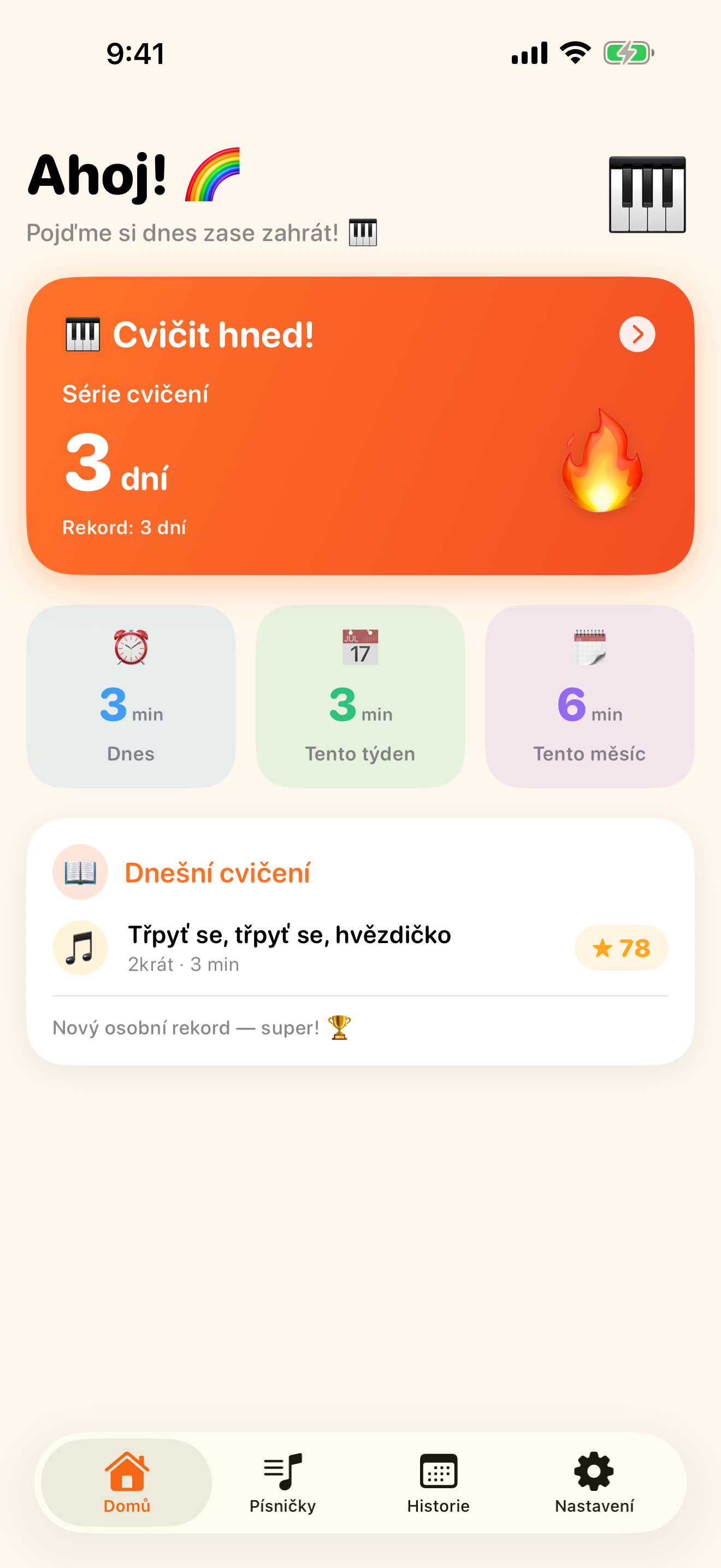 Aplikace na klavír, kterou otevřeš každý den