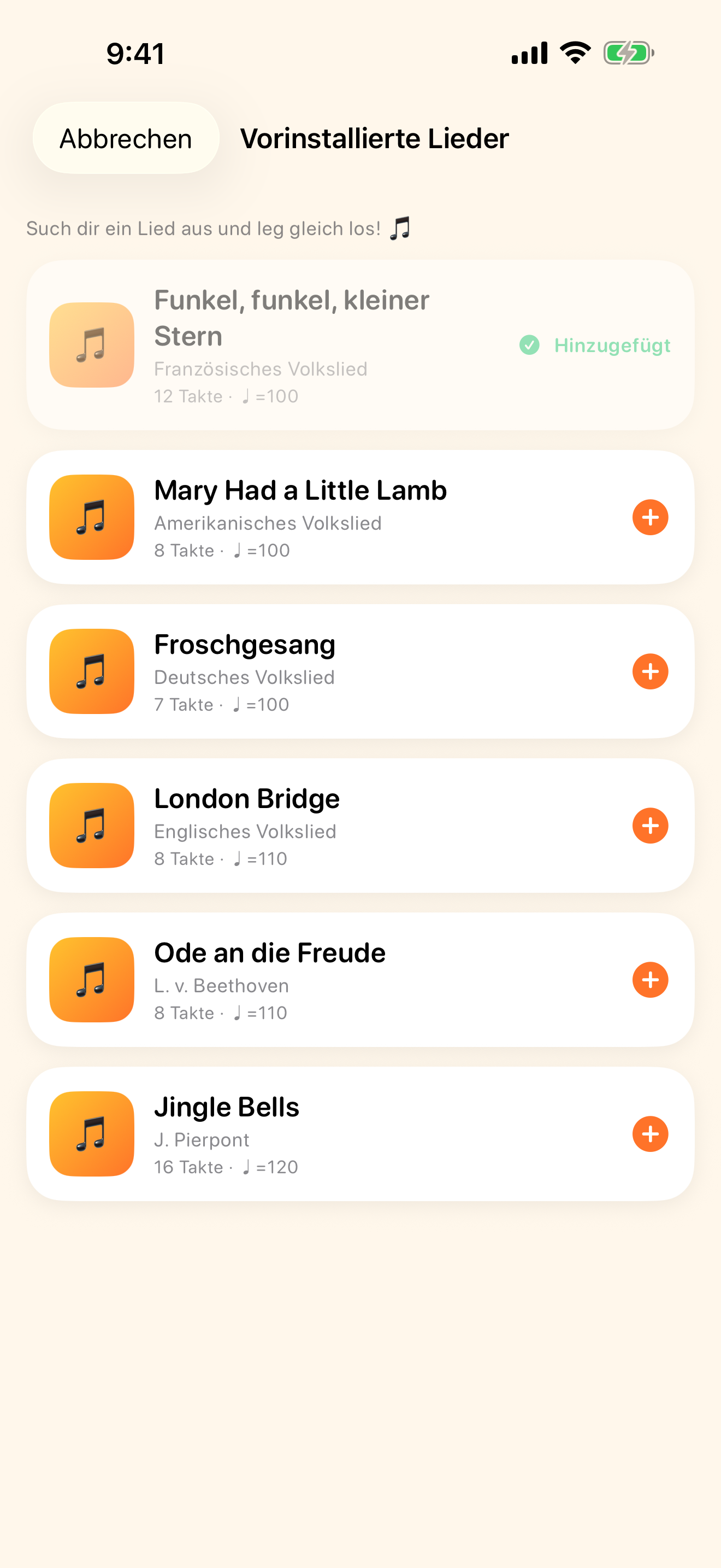 Sofort loslegen mit fertigen Songs