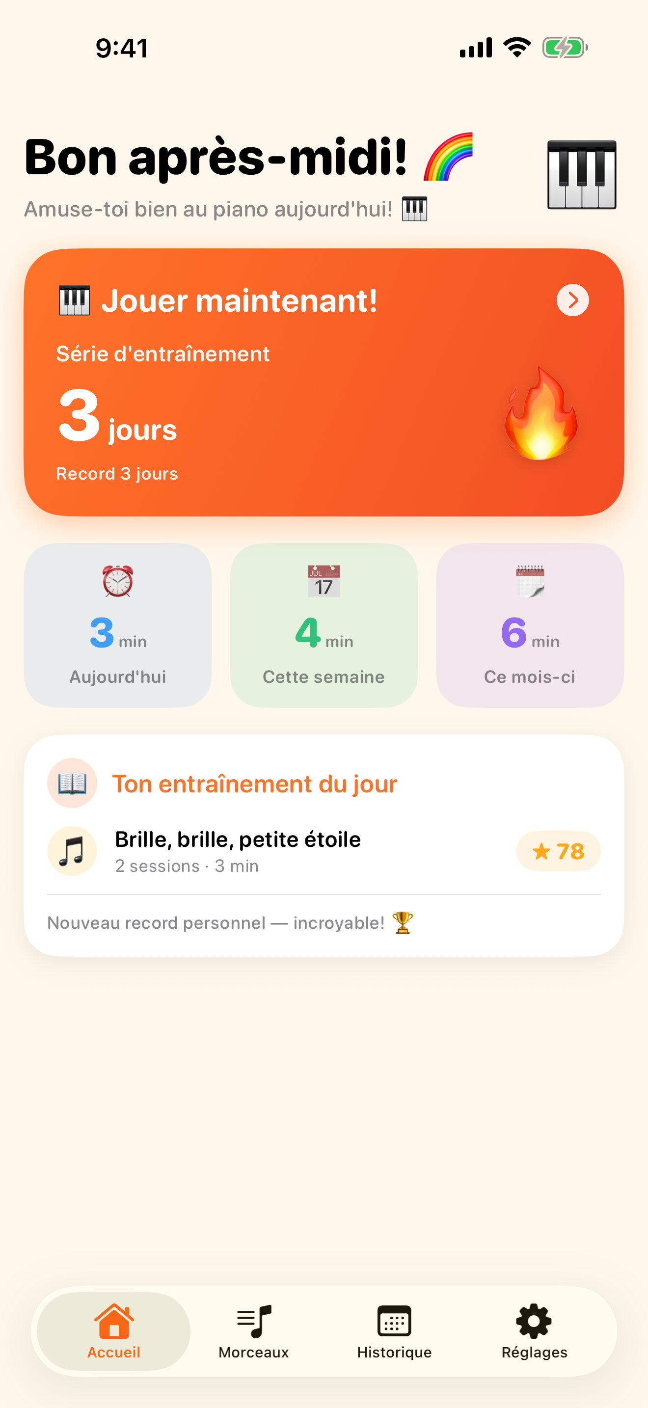 L'appli piano qu'on ouvre chaque jour
