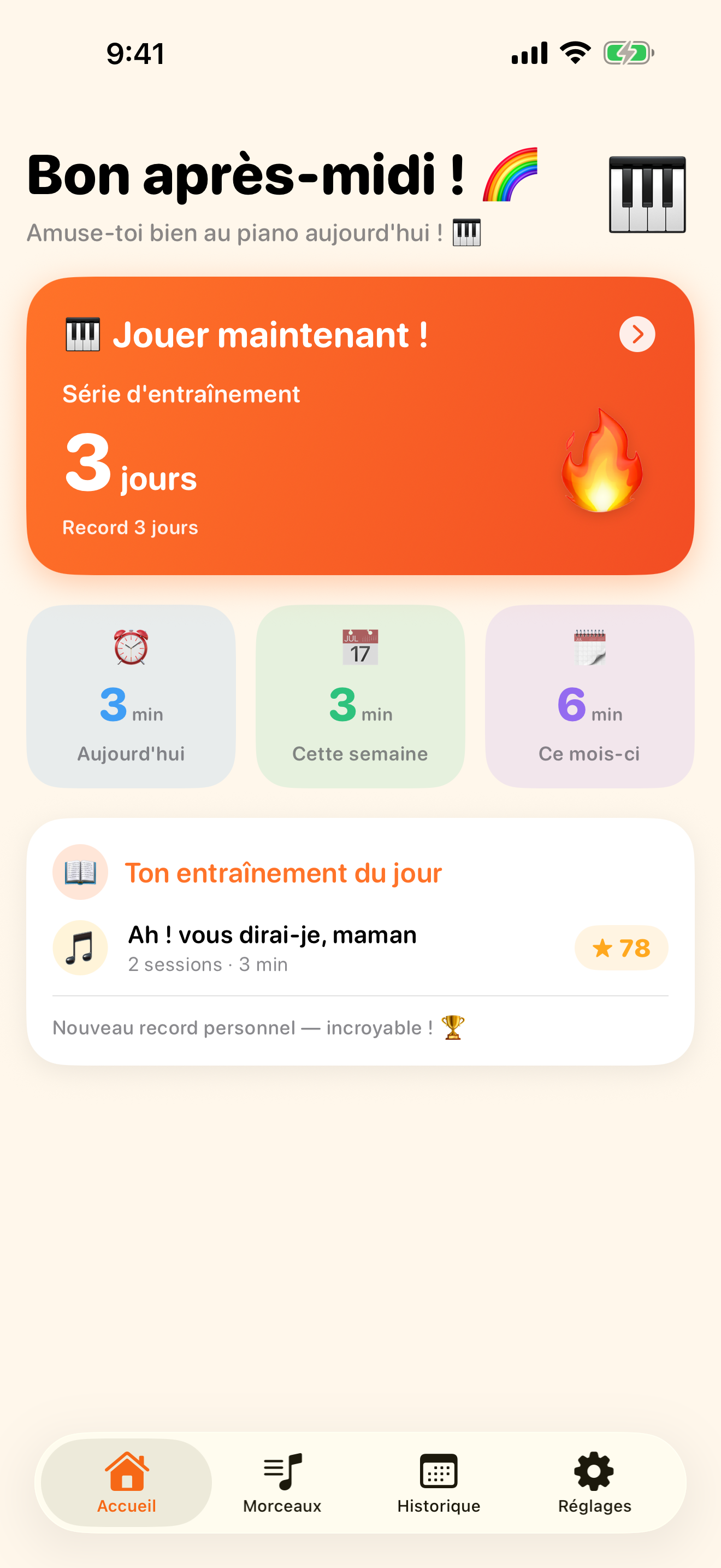 L'appli piano qu'on ouvre chaque jour