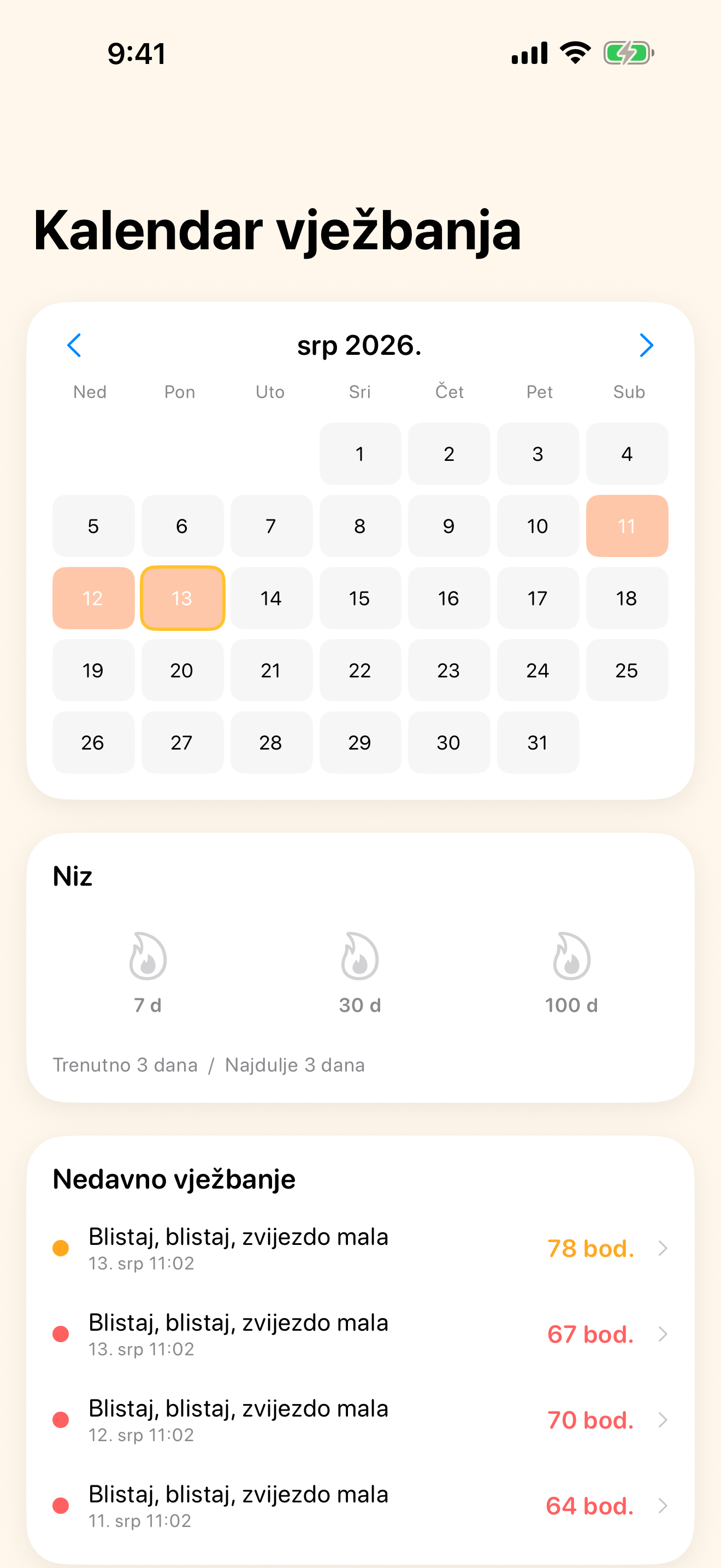 Prati svoj napredak